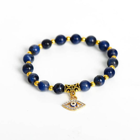 Blue Crystal Evil Eye Protection Bracelet